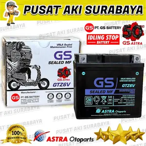 GARANSI RESMI GS ASTRA GTZ6V ORIGINAL ACCU KERING MF MOTOR NMAX 155