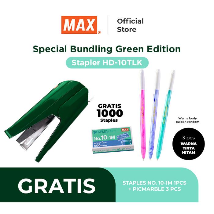 Gambar Max stapler HD-10TLK Green dari Max Stapler Indonesia Kota Administrasi Jakarta Pusat Tokopedia
