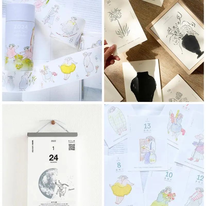 Sample 1 Month / 30 hari Dodolulu Washi Tape 2024, Dodolulu Desk Calendar, Sora Calendar, Yiyu Florist Calendar 0