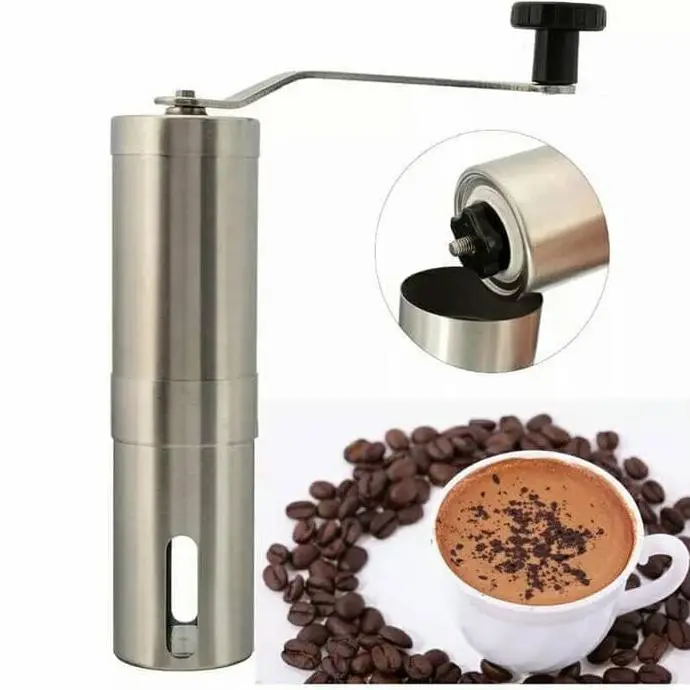 Alat Penggiling Kopi Manual Coffee Grinder Gilingan Lada Kacang Bikin Bubuk Coffe Serbaguna Multifungsi Hand Grinding Machine Gerinder Blender Penghancur Biji dengan Tangan Tanpa Listrik Praktis Anti Karat Coffe Maker Barista Cafe Kafe