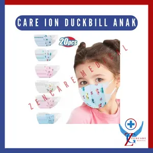 Masker Care Ion Duckbill 3 PLY Anak / Bayi Motif Sepack Isi 20 PCS