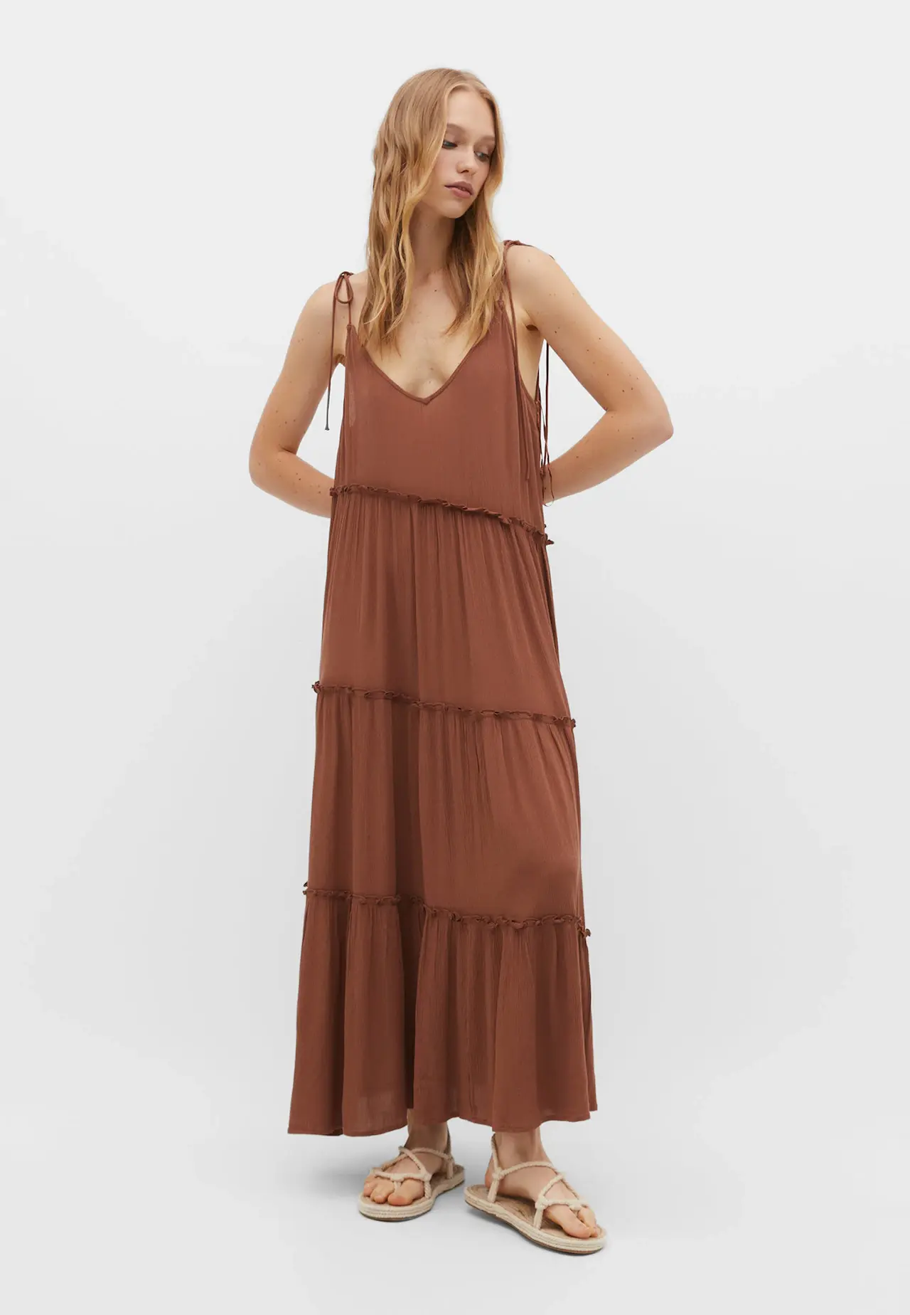 STR*DIVARIUS BROWN MAXI DRESS
