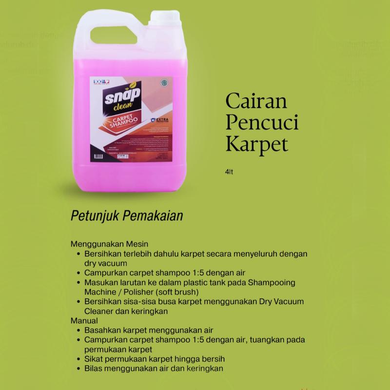 snap clean carpet shampoo cairan pembersih karpet 4L - keluar kota ...