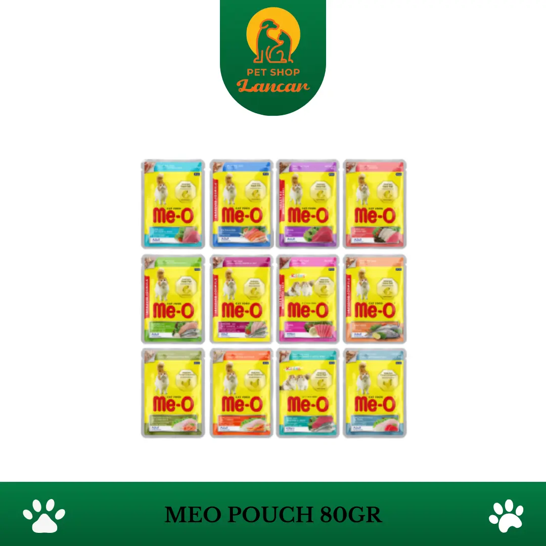 Meo Makanan kucing Basah Cat Food Pouch Wetfood Me-O Sachet 80 Gram