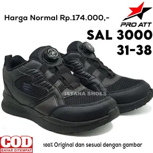 Sepatu Sekolah Anak Laki Laki Perempuan Cowok Cewek TK SD SMP PRO ATT SAL 3000  Spin Putar BOOTS