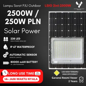 Vexor Luminary Lampu Sorot LED 250 Watt Tenaga Surya Flood Light Solar Power Vexor Luminary LSIG 2500W tanpa Sensor Gerak