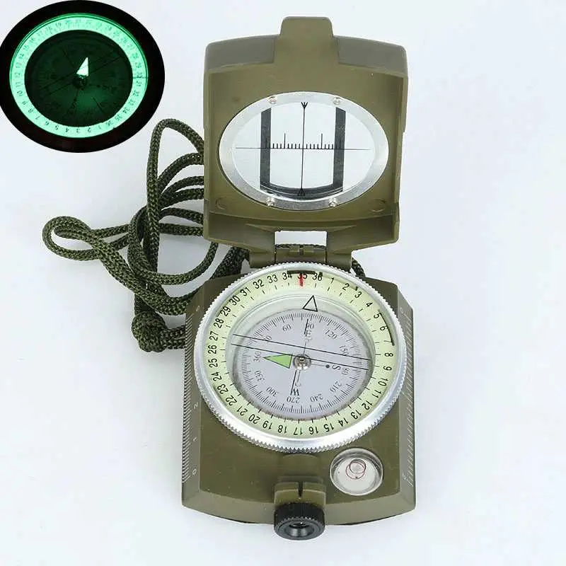 Kompas Bidik Militer Camping Outdoor Portabel Lipat Metal Compass Gunung Pramuka Arah Elevasi