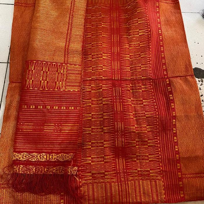 Gambar Setelan tarutung tenun benang 100 - Merah, Ukir dari Bella ulos galeri Kota Medan Tokopedia