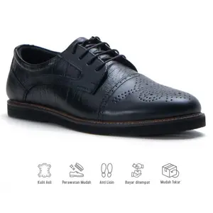 Best Seller Sepatu Brogue Formal Pria Pantofel Oxford Kulit Asli Fordza D334