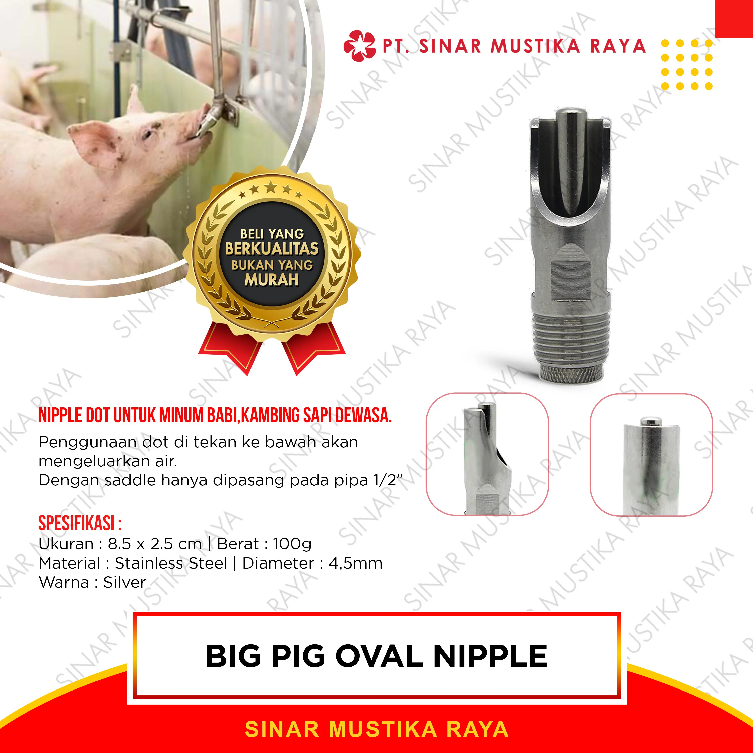 Pig Nipple Drinker Alat Minum Dot Babi Big size drink kambing domba