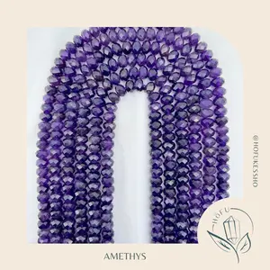 Batu Alam Amethyst Natural Crystal Long String