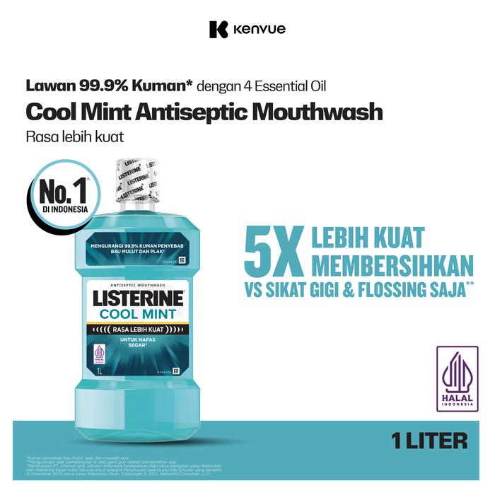 Gambar Listerine Cool Mint 1 Liter Antiseptic Mouthwash – Obat Kumur Mulut Antiseptik Membersihkan Gusi dari Kenvue Official Store Kota Administrasi Jakarta Timur Tokopedia