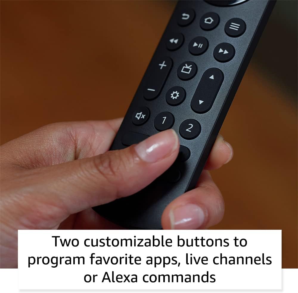 Amazon Alexa Voice Remote Pro, includes remote finder, TV controls, backlit buttons, requires compatible Fire TV device