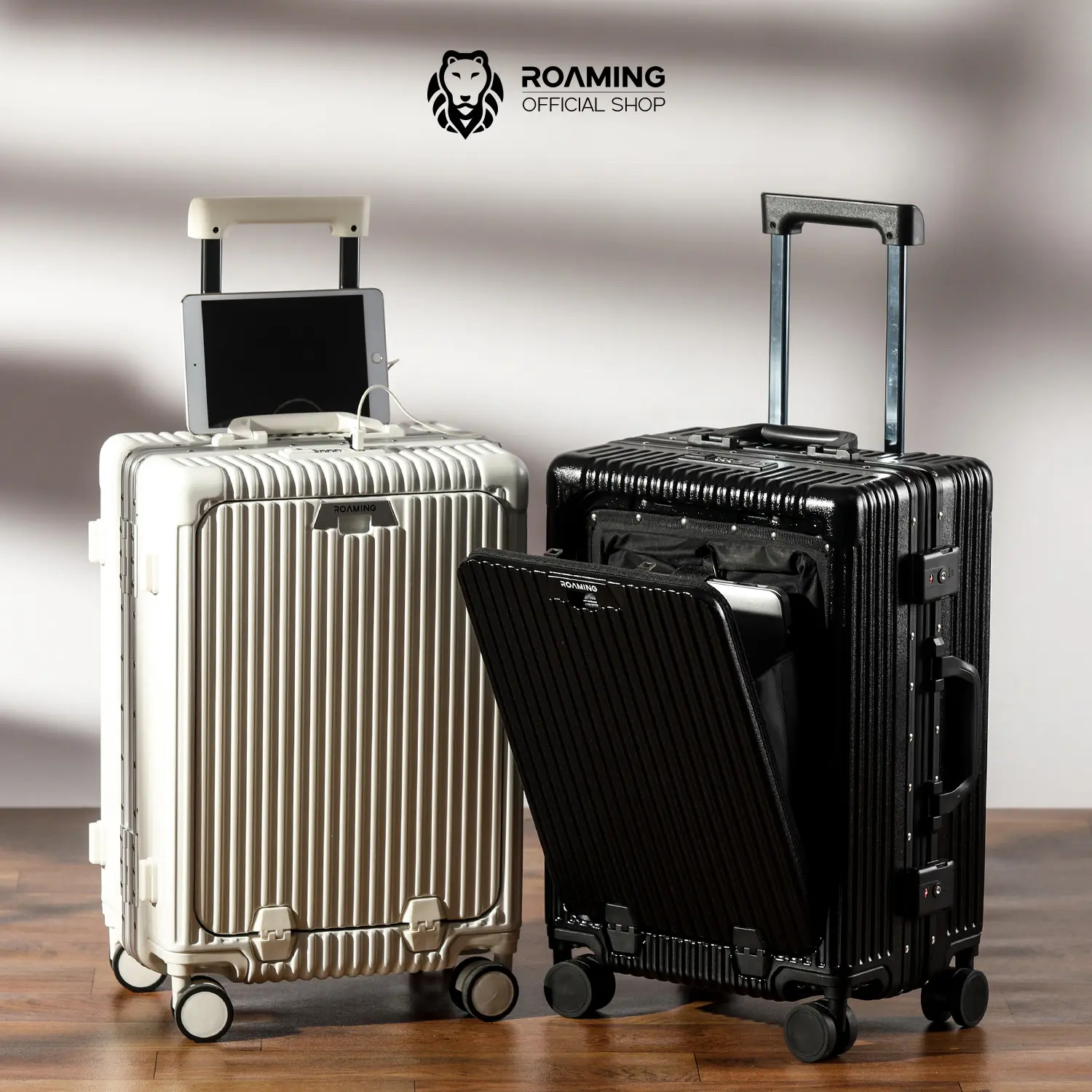 Roaming Koper Kabin Medium & Bagasi Slot Laptop TSA Lock Frame Aluminium 20-24 Inch K002