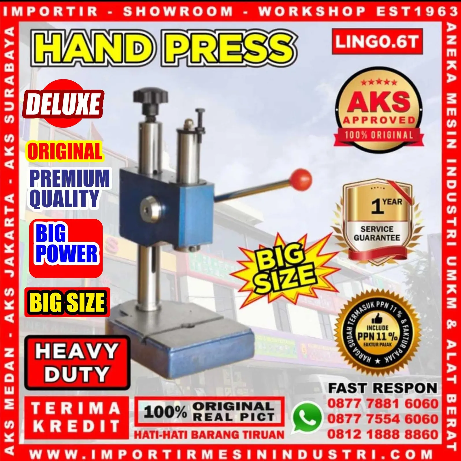 Mesin Pon Press 0.6 Ton Hand/Pedal Operation Bench Press Power Stamping Klontong Machine AKS-LING0.6T