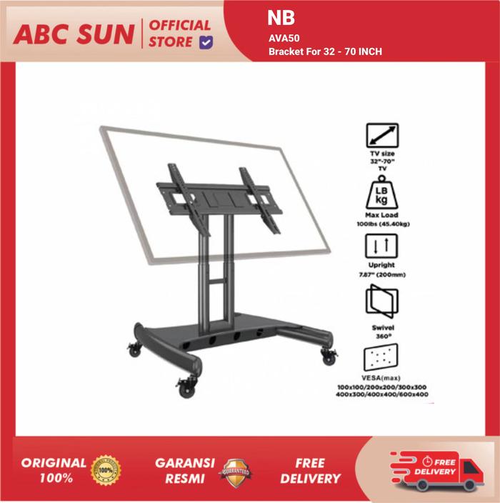 Gambar Bracket Tv  LED Stand Roda Panggung NB AVA50 dari ABC Sun Electronic Kota Bandung Tokopedia