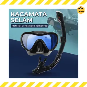 Kacamata Selam Scuba Diving Mask Snorkeling Goggles with Snorkel
