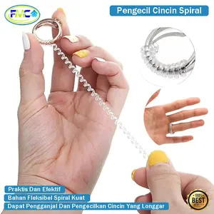 Pengganjal Cincin Pengecil Ukuran Ring Spiral Pengecil Ukuran Cincin High Quality Adjuster Pengganjal Cincin Longgar Karet Pengganjal Elastis