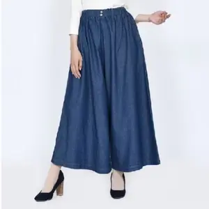 Kulot Jeans Muslim Wanita Panjang 94cm Fit XL Lezahrasignature Pallazo Ashley Button