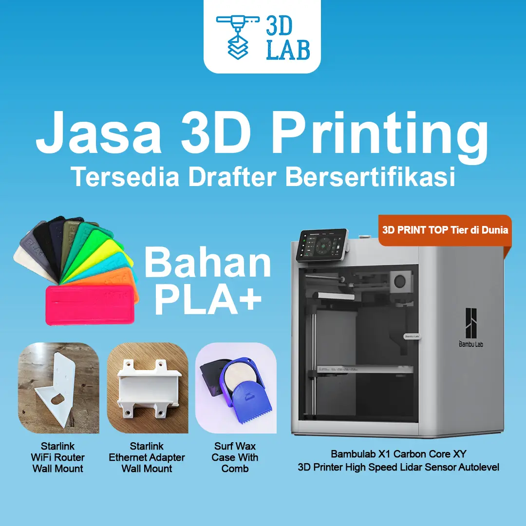 Jasa 3D print / Bahan PLA+ / Cetak custom