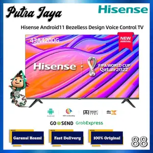 LED TV Hisense 43 Inch Android TV Bezelless Voice Control 43A4200G