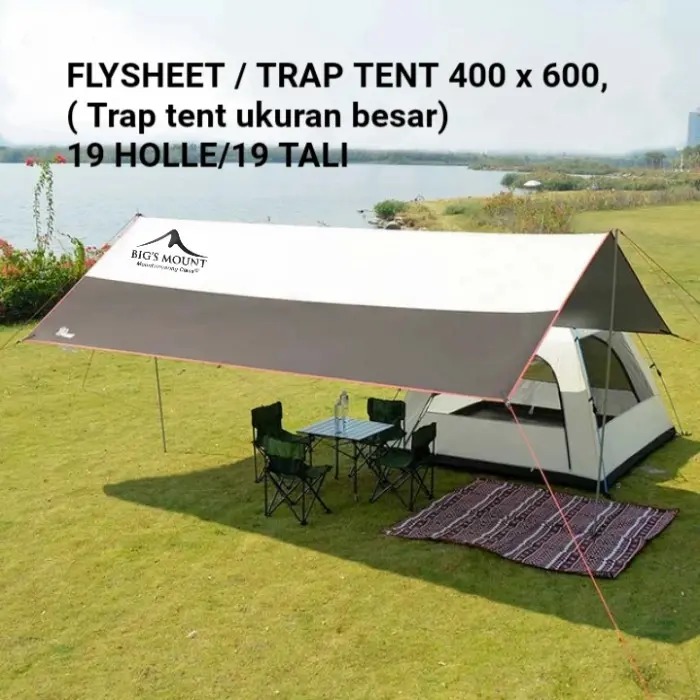 FLYSHEET / TENDA DARURAT 4X6,M, kenopi,19 lubang (2 warna)