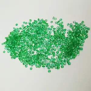 VVS VS Emerald Zamrud Tabur Ukuran Diameter 1.75mm Warna Hijau Cerah Colombia Round Brilliant Cut Melee Hydrothermal Emerald Beryl 100% Garansi Asli