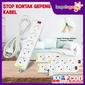 Stop Kontak Kabel 2 3 4 5 Lubang Colokan / Stop Kontak Gepeng + Kabel
