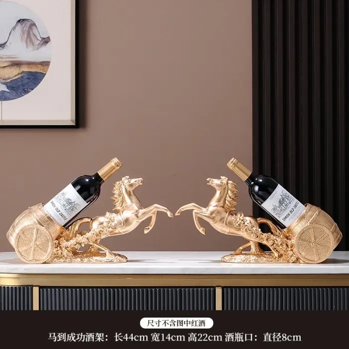 Nordic Ornament Gold Horse Wine Holder / Dekorasi Pajangan Kuda Gold 7