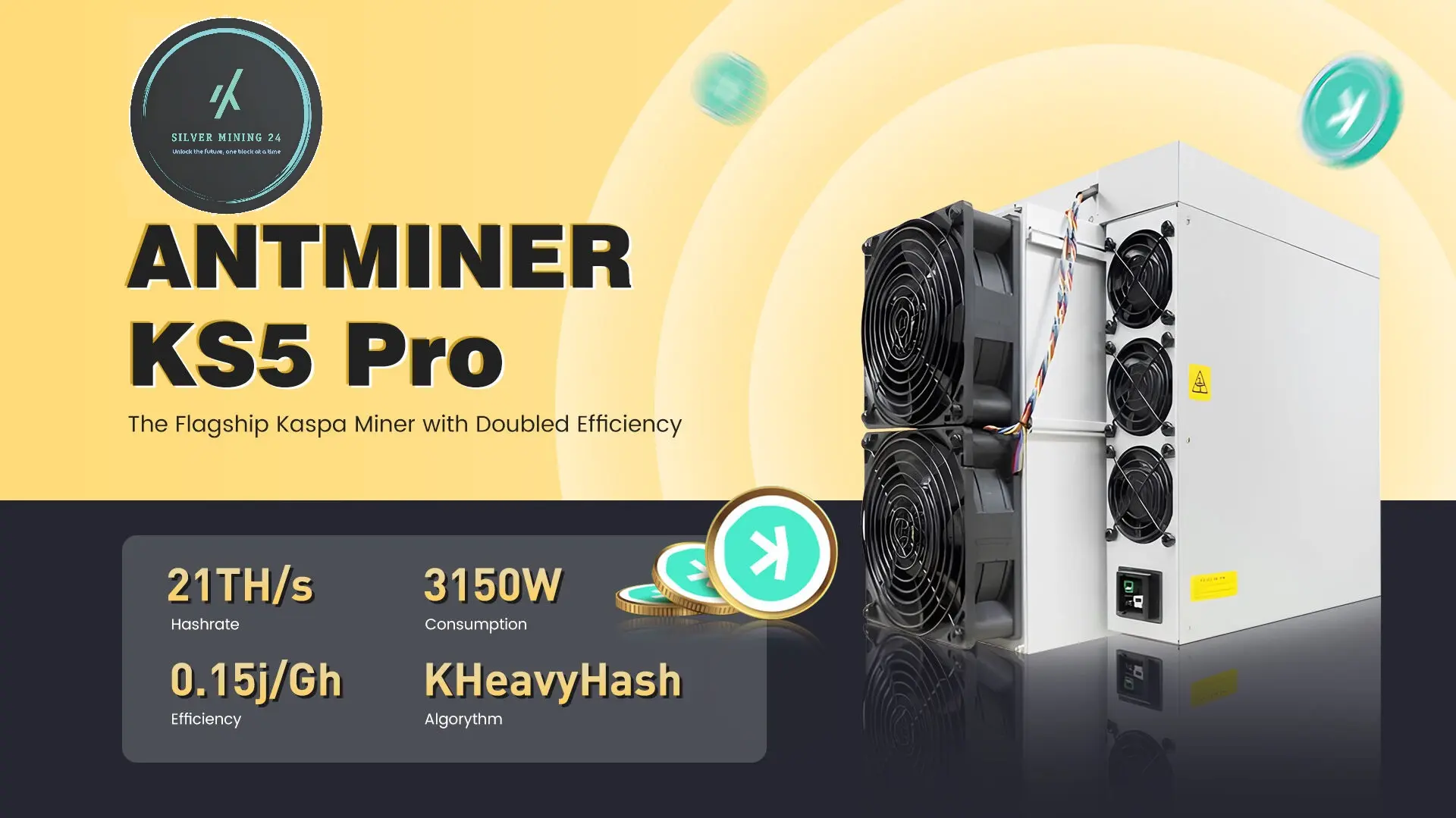Bitmain Antminer KS5 Pro 21T 3150W KAS Kaspa Asic Miner 21 TH 21TH kHeavyHash Kripto Mining BTC