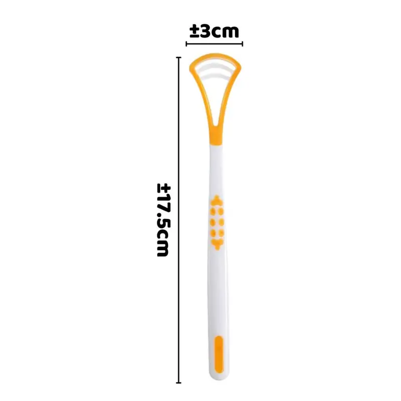 Sikat Pembersih Lidah Tongue Cleaner Scraper / Alat Pengangkat Kotoran Plak Lapisan Putih Kuman Bakteri Jamur Penghilang Bau Mulut Tak Sedap Bahan Plastik + Silicone Mudah Dibersihkan / Perawatan Kebersihan Lidah Mulut Gigi Nafas Segar Gerigi Rubbery 1