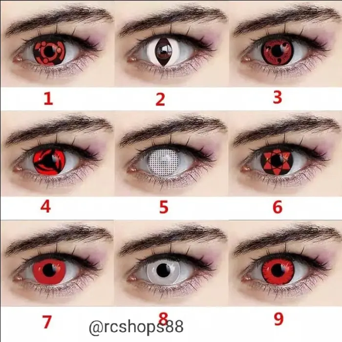 Softlens cosplay softlens merah softlens putih softlens naruto