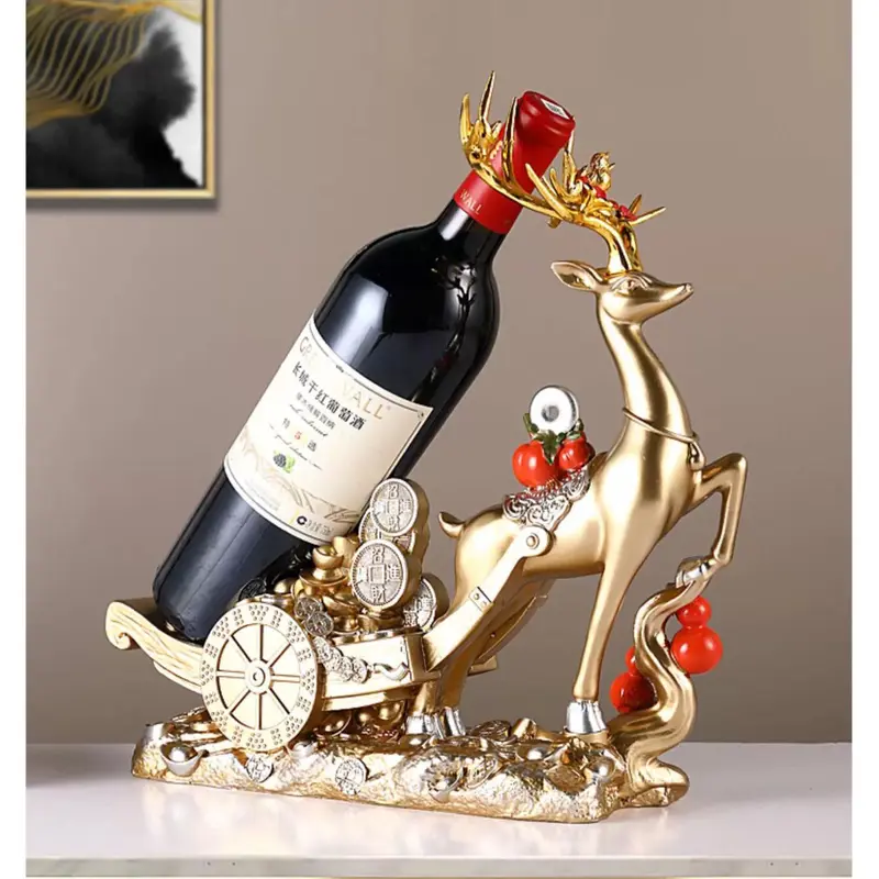Nordic Ornament Gold Horse Wine Holder / Dekorasi Pajangan Kuda Gold 2