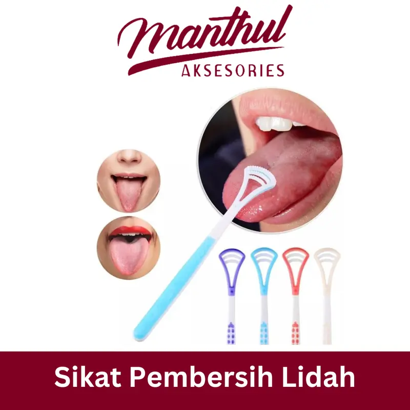 Sikat Pembersih Lidah Tongue Cleaner Scraper / Alat Pengangkat Kotoran Plak Lapisan Putih Kuman Bakteri Jamur Penghilang Bau Mulut Tak Sedap Bahan Plastik + Silicone Mudah Dibersihkan / Perawatan Kebersihan Lidah Mulut Gigi Nafas Segar Gerigi Rubbery 0