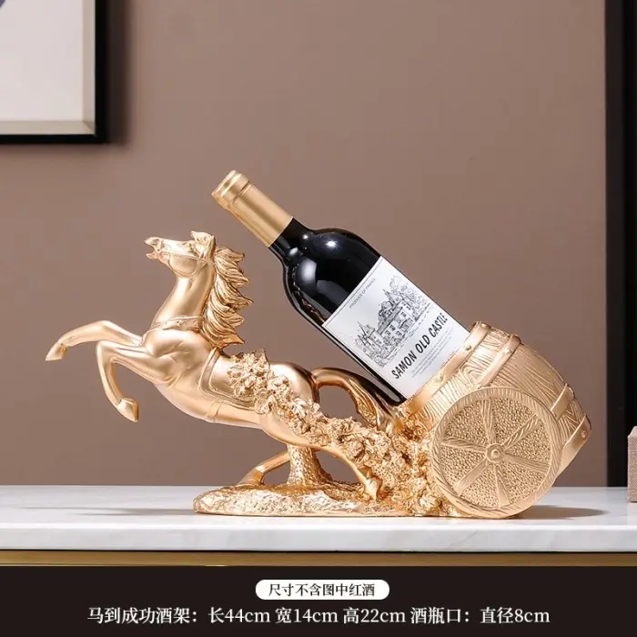 Nordic Ornament Gold Horse Wine Holder / Dekorasi Pajangan Kuda Gold 1