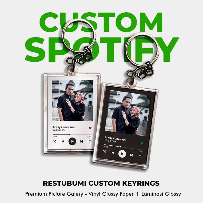 Gantungan Kunci Akrilik Spotify Custom