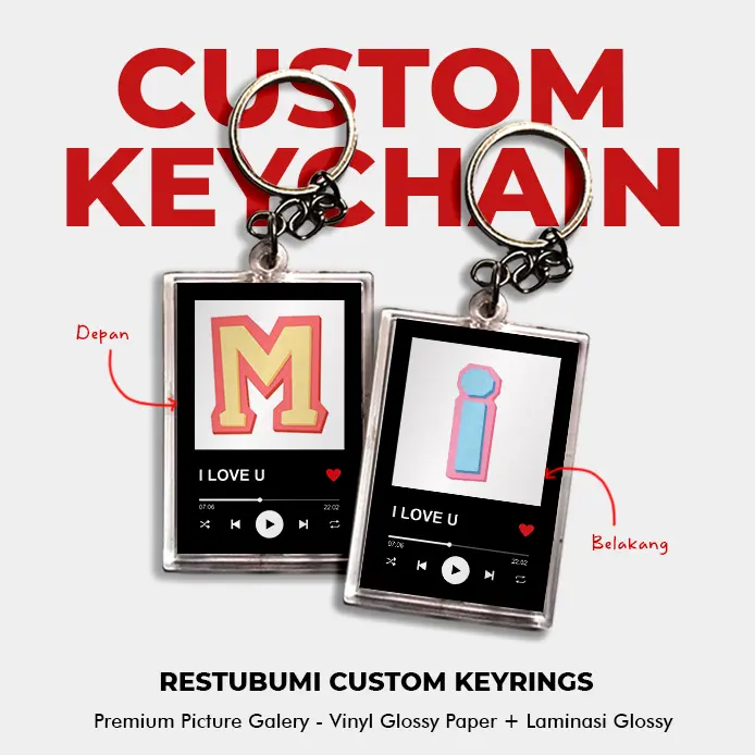Gantungan Kunci Spotify Couple Inisial | Couple Custom Keyrings