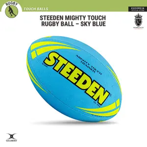 Steeden Mighty Touch Rugby Ball – Sky Blue
