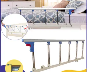 Siderail Bed Pasien Aluminium Dapat Dilipat Enam Posisi / Bed Side Rail Rumah Sakit Baja Tahan Karat