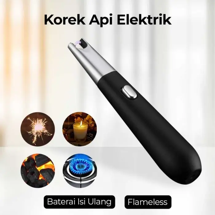Korek Api Elektrik Pemantik Api Kompor Torch Cooking Lighter USB Rechargeable 4