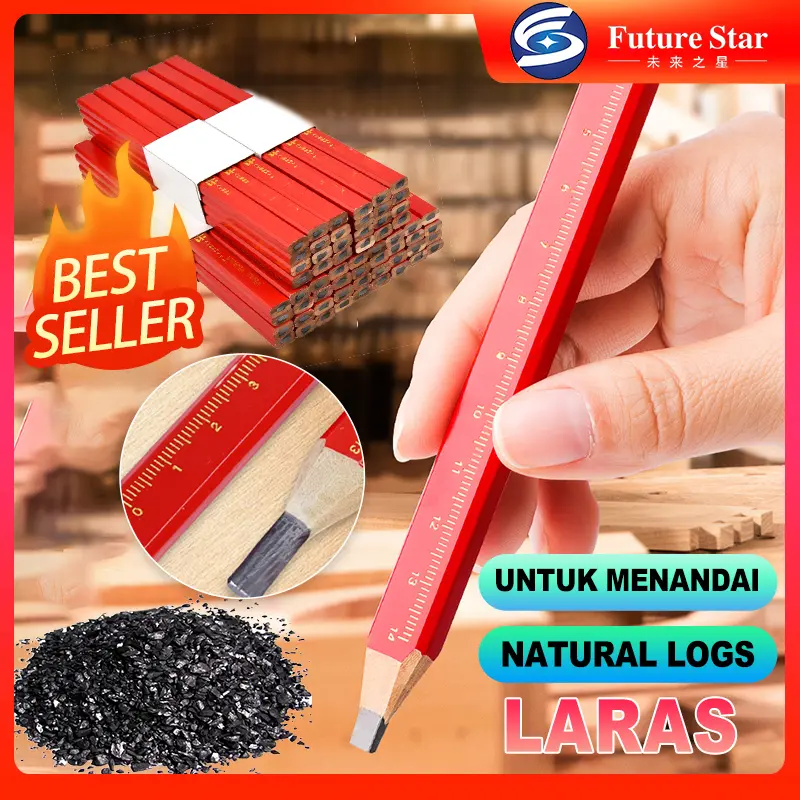 PENSIL TUKANG KAYU / PENSIL TUKANG BANGUNAN / CARPENTER PENCIL IMPORT