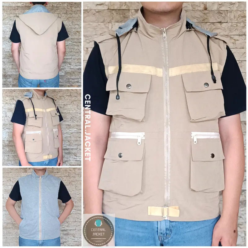 JAKET ROMPI HOODIE PRIA - VEST HOODIE TASLAN - ROMPI MULTIFUNGSI 3