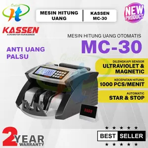 Kassen MC30 Mesin Penghitung Uang Sensor UV Magnetic MG Bill Money Counter MC-30 MC 30 IDR, USD, EUR