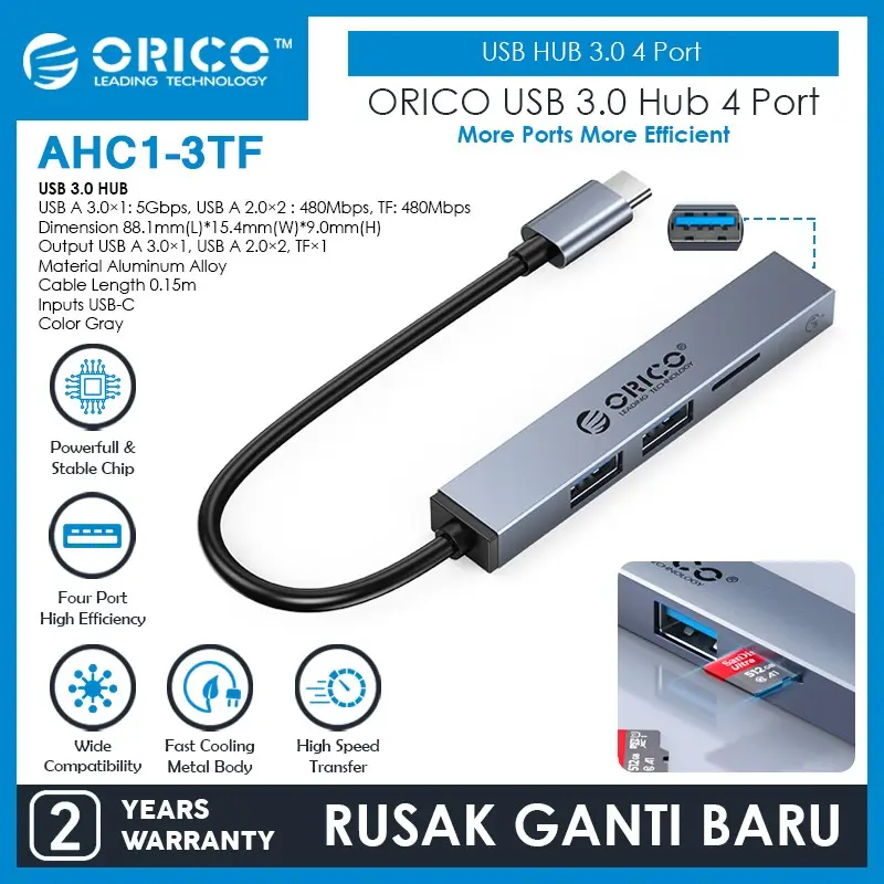 ORICO USB Hub 3.0 4 Port - AH Series