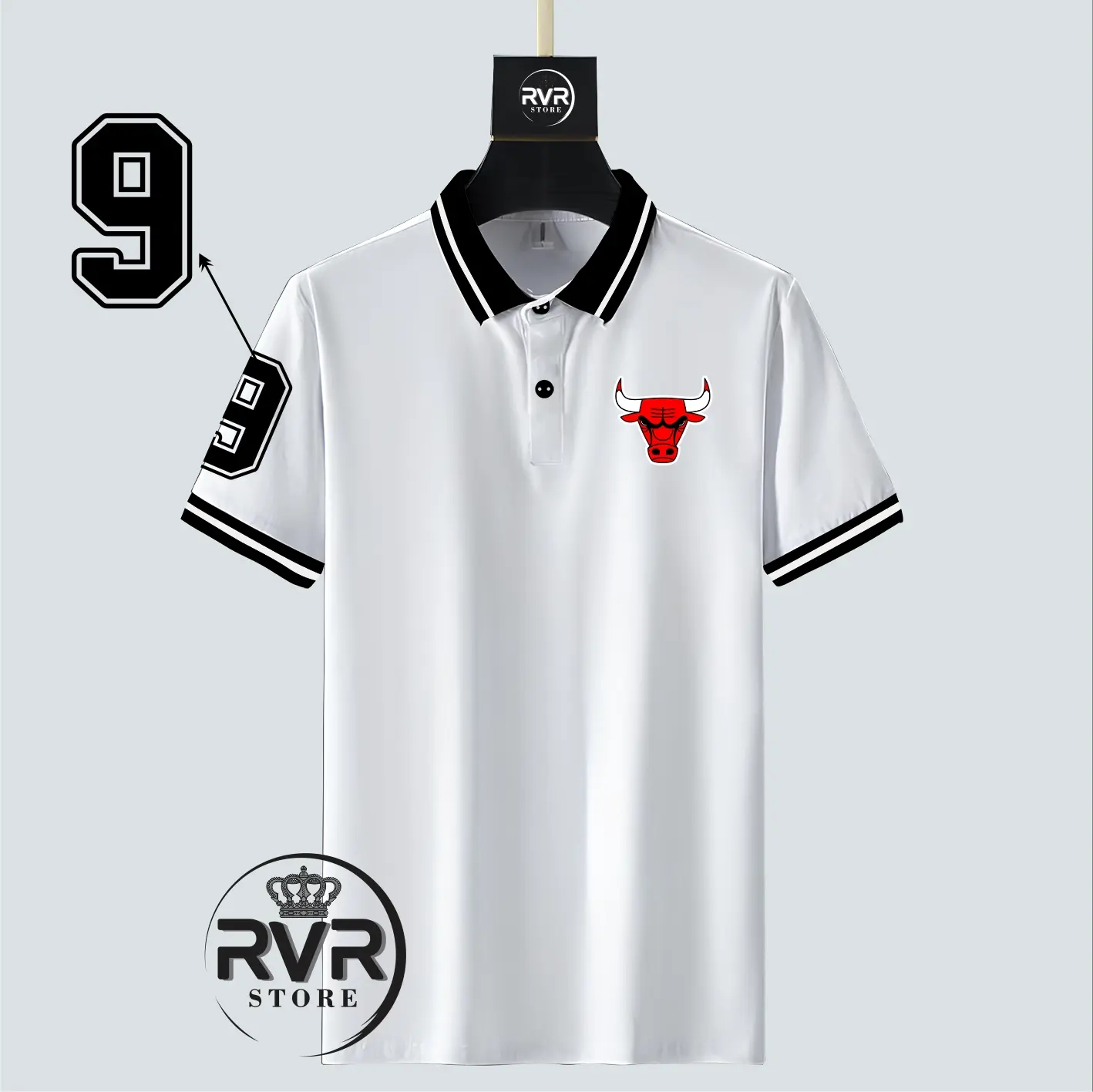 Kaos Kerah Lengan Pendek Logo bulls 9 shirt distro | kaos kerah pria | baju kaos kerah shirt Sablon Dtf lengan pendek