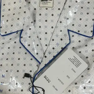 Piyama pria katun lengan panjang putih la mirage putih