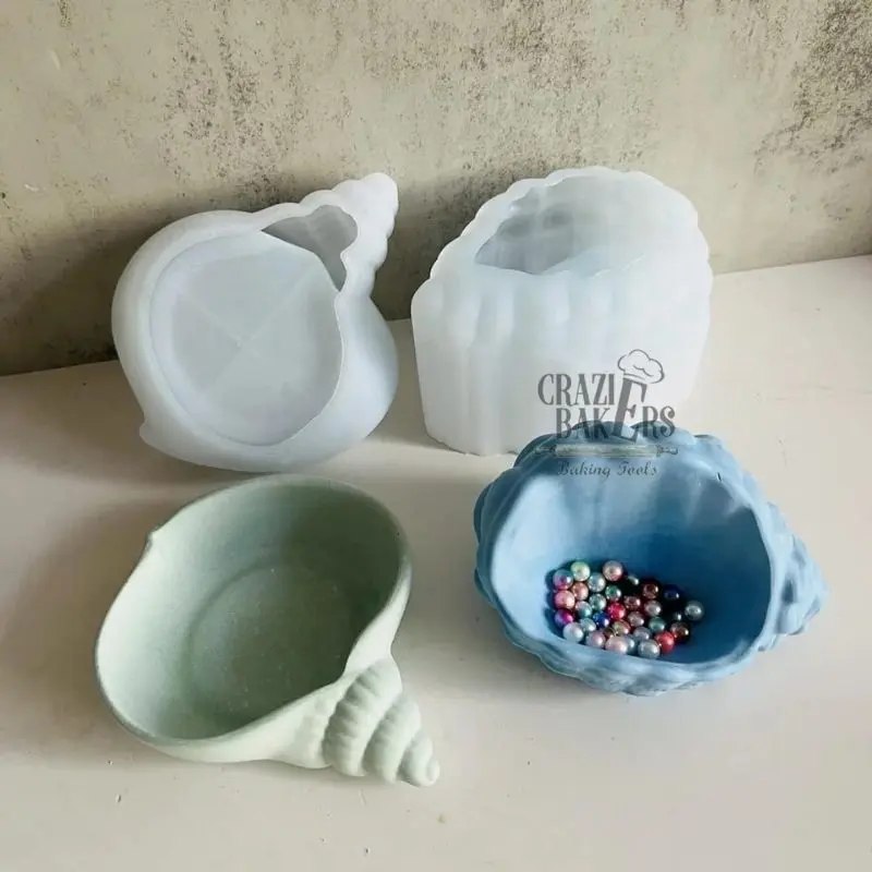 Cetakan Silikon Candle Jar Ashtray Conch Shell Storage Box Kerang  Laut