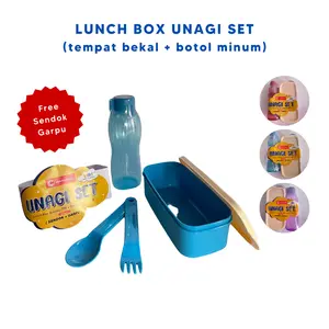 Lunch Box Unagi Set Tumbler Botol Minum Tempat Bekal Free Sendok Garpu Free Alat Makan Wadah Bekal Tepak Hampers Souvenir Gift Ulang Tahun BPA FREE