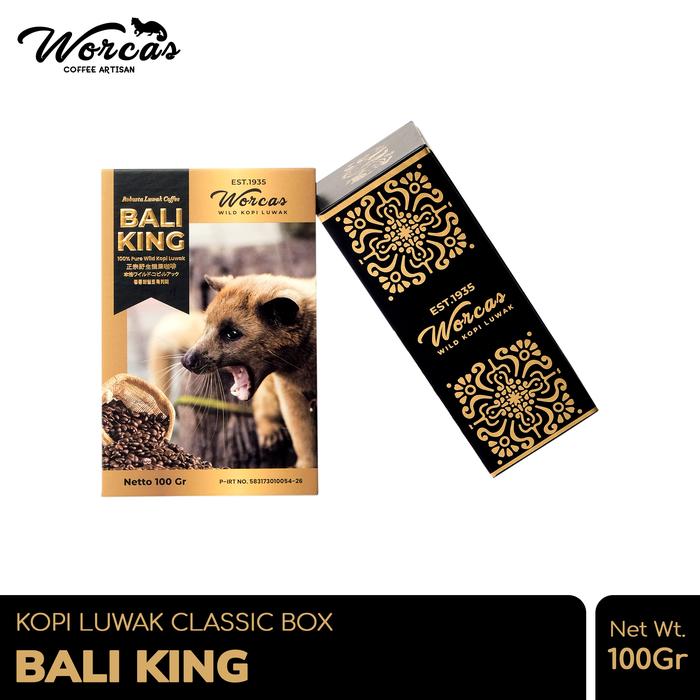 Worcas Bali King コーヒー 100g Jual WORCAS Kopi Luwak Liar Bali King 100gr Biji - Classic Box