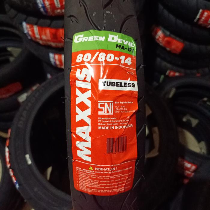 Gambar Ban Maxxis Green Devil 80/80-14 dari Sumber Jaya Motocare Kota Administrasi Jakarta Barat Tokopedia